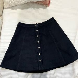 Abercrombie Black Suede Skater Skirt